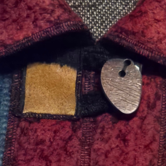 Ali Miles Red and Black Textured Coat - Picture 5 of 7